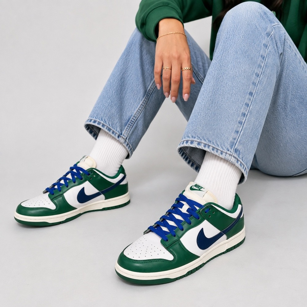Nike Dunk Low Gorge Green Midnight Navy Women's 5 DD1503-300 Sneakers